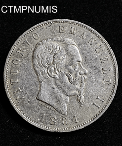 ,MONNAIE,ITALIE,5,LIRE,ARGENT,1864,NAPLES,