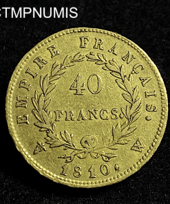 ,MONNAIE,40,FRANCS,OR,NAPOLEON,1810,W,LILLE,