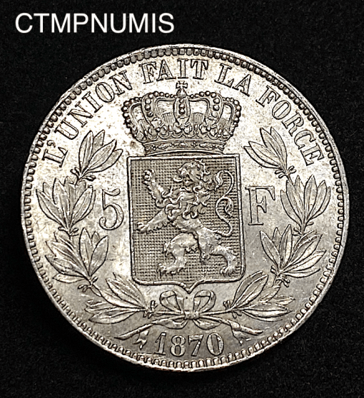 ,MONNAIE,BELGIQUE,5,FRANCS,ARGENT,1870,