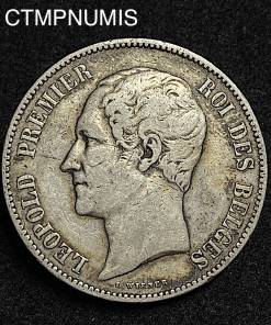 ,MONNAIE,BELGIQUE,5,FRANCS,ARGENT,1858,