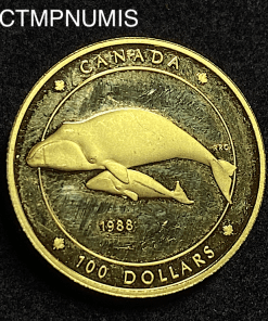 ,MONNAIE,CANADA,100,DOLLAR,OR,BALEINE,1988,