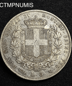 ,MONNAIE,ITALIE,5,LIRE,ARGENT,1850,GENES,