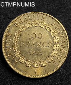 ,MONNAIE,100,FRANCS,OR,GENIE,1908,