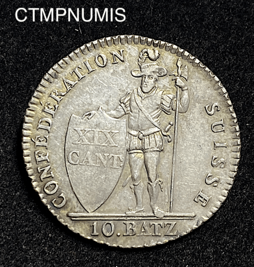 ,MONNAIE,SUISSE,10,BATZEN,ARGENT,VAUD,1811,