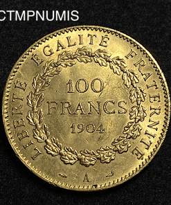 ,MONNAIE,100,FRANCS,OR,GENIE,1904,