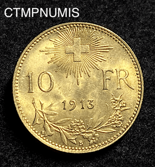 ,MONNAIE,SUISSE,10,FRANCS,OR,1913,