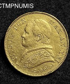 ,MONNAIE,VATICAN,20,LIRE,OR,1866,ROME,