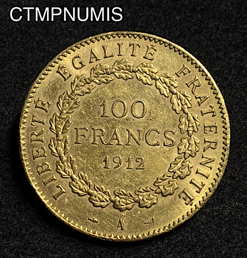 ,MONNAIE,100,FRANCS,OR,GENIE,1912,