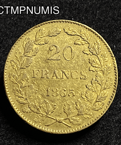 ,MONNAIE,BELGIQUE,20,FRANCS,OR,1865,