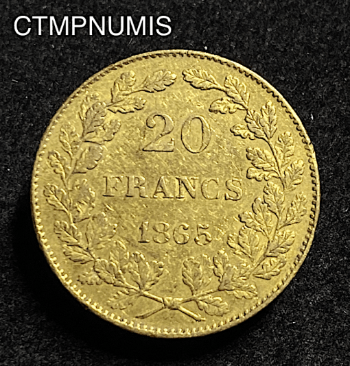 ,MONNAIE,BELGIQUE,20,FRANCS,OR,1865,