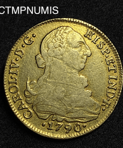 ,MONNAIE,CHILI,8,ESCUDO,OR,1790,SANTIAGO,