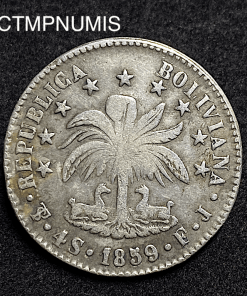 ,MONNAIE,BOLIVIE,4,SOLES,ARGENT,1859,POTOSI,