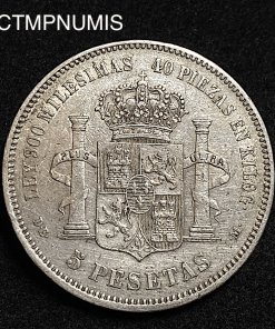 ,MONNAIE,ESPAGNE,5,PESETAS,ARGENT,1875,75,