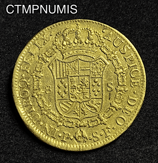 ,MONNAIE,COLOMBIE,8,ESCUDOS,OR,1778,POPAYAN,