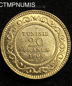 ,MONNAIE,TUNISIE,20,FRANCS,OR,1904,