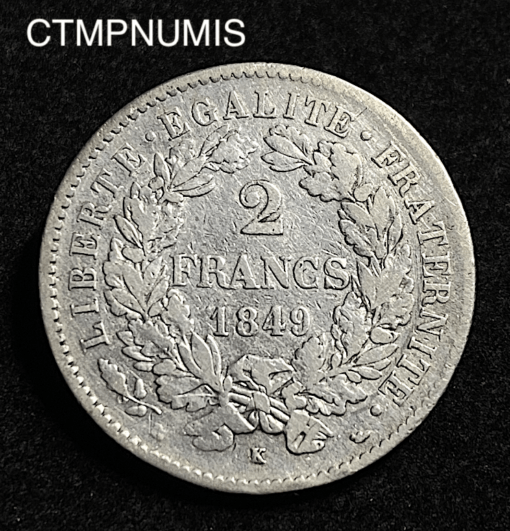 ,MONNAIE,2,FRANCS,ARGENT,CERES,1849,K,BORDEAUX,