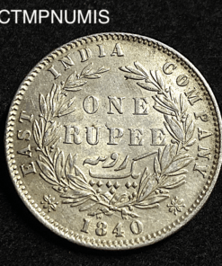 ,MONNAIE,INDE,1,RUPEE,ARGENT,1840,