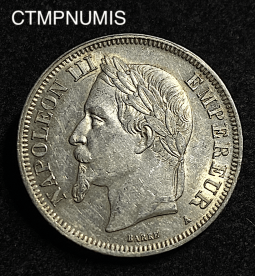 ,MONNAIE,EMPIRE,2,FRANCS,ARGENT,NAPOLEON,1868,