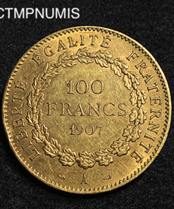 ,MONNAIE,100,FRANCS,OR,GENIE,1907,