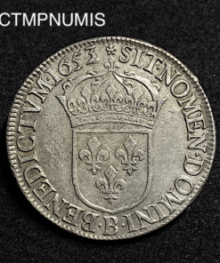 ,ROYALE,LOUIS,XIV,ECU,ARGENT,1653,B,ROUEN,