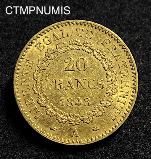 ,MONNAIE,20,FRANCS,OR,GENIE,1848,