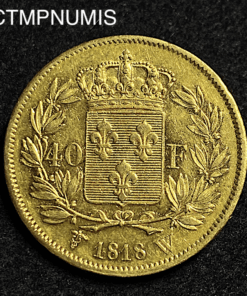 MONNAIE,40,FRANCS,OR,LOUIS,XVIII,1818,