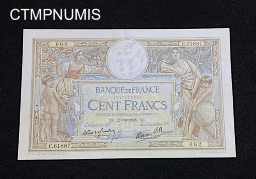 ,BILLET,100,FRANCS,MERSON,27,10,1938,