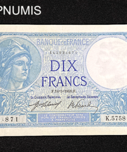 ,BILLET,10,FRANCS,MINERVE,14,5,1918,