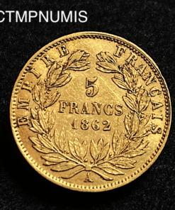 ,MONNAIE,5,FRANCS,OR,NAPOLEON,1862,