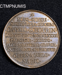 ,MEDAILLE,SUEDE,NAISSANCE,CHARLES,XII,1682,