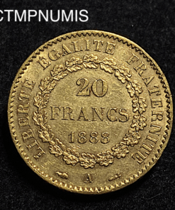 ,MONNAIE,20,FRANCS,OR,GENIE,1888,