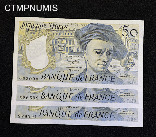 ,BILLET,50,FRANCS,QUENTIN,1983,NEUF,