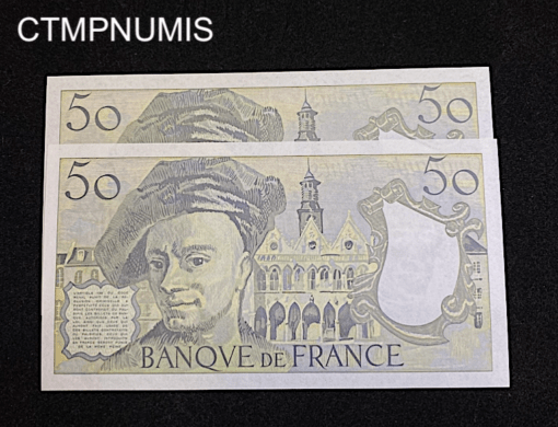 ,BILLET,50,FRANCS,QUENTIN,TOUR,1989,NEUF,