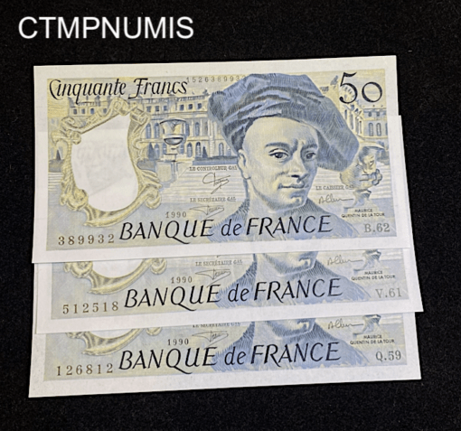 ,BILLET,50,FRANCS,QUENTIN,TOUR,1990,NEUF,