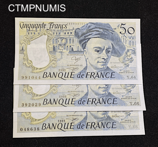 ,BILLET,50,FRANCS,QUENTIN,TOUR,1991,NEUF,