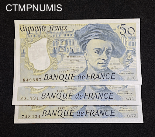 ,BILLET,50,FRANCS,QUENTIN,TOUR,1992,NEUF,