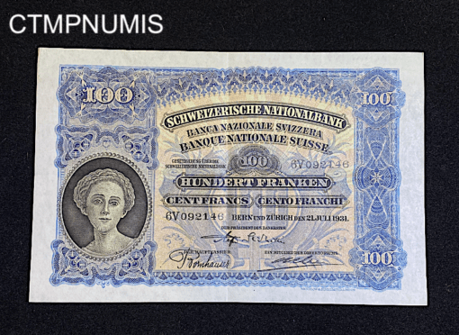 ,BILLET,SUISSE,100,FRANCS,21,7,1931,