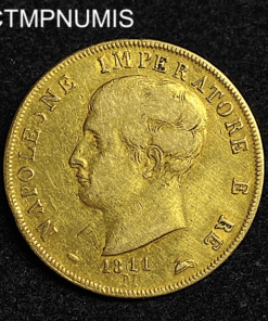 ,MONNAIE,ITALIE,40,LIRE OR NAPOLEON,1811,MILAN,