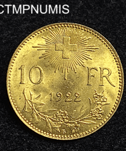 ,MONNAIE,SUISSE,10,FRANCS,OR,1922,