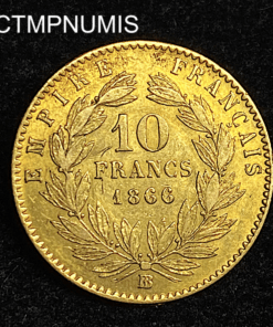 ,MONNAIE,10,FRANCS,OR,NAPOLEON,1866,BB,STRASBOURG,