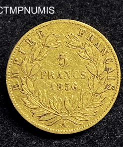 ,MONNAIE,5,FRANCS,OR,NAPOLEON,1856,