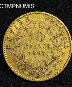 ,MONNAIE,10,FRANCS,OR,NAPOLEON,III,1863,BB,