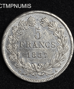 ,MONNAIE,5,FRANCS,ARGENT,LOUIS,PHILIPPE,1837,