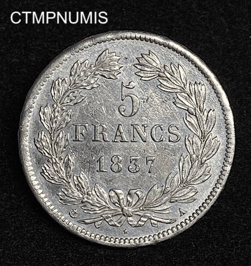 ,MONNAIE,5,FRANCS,ARGENT,LOUIS,PHILIPPE,1837,