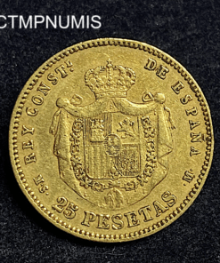 ,MONNAIE,ESPAGNE,25,PESETAS,OR,1880,