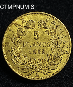 ,MONNAIE,5,FRANCS,OR,NAPOLEON,1859,