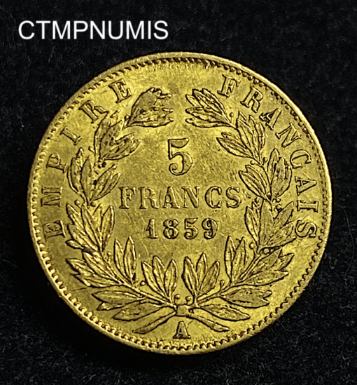 ,MONNAIE,5,FRANCS,OR,NAPOLEON,1859,