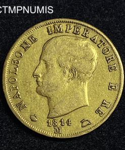 ,MONNAIE,ITALIE,40,LIRE,OR,NAPOLEON,1814,MILAN,