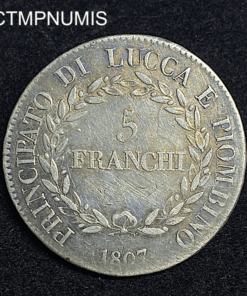 ,MONNAIE,ITALIE,5,FRANCHI,LUCCA,PIOMBINO,1807,