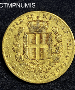 ,MONNAIE,ITALIE,20,LIRE,OR,1838,GENES,